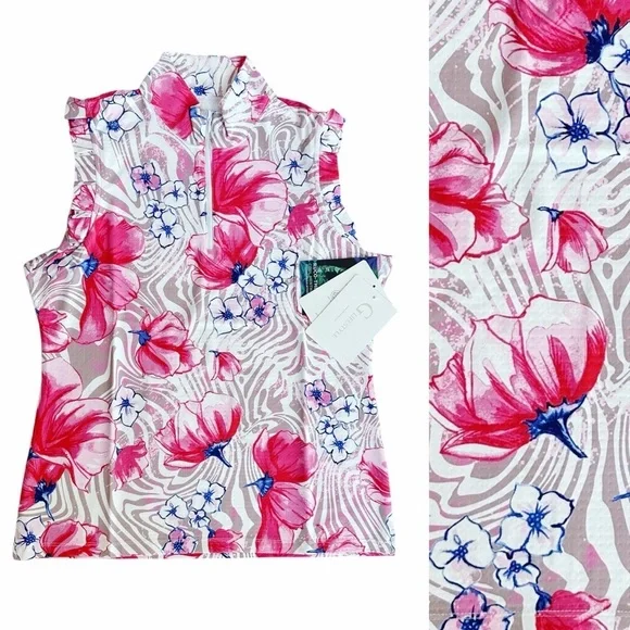 G Lifestyle Sleeveless Golf Blouse - Picture 2 of 7